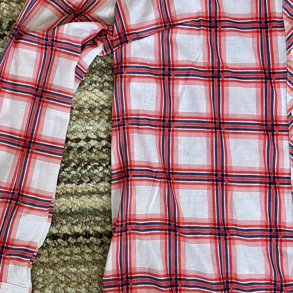 Doublju 3XL Red, White, and Blue Plaid Long Sleeve Shirt - Picture 5 of 11